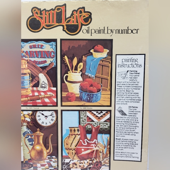 VTG Paint by Number Nautical Still Life Painting Ship Decor craft Master Lantern - Picture 4 of 10